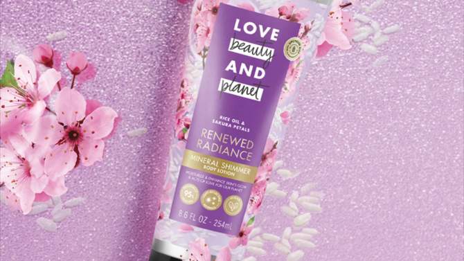 Love Beauty and Planet Renewed Radiance Mineral Shimmer Vegan Body Lotion Floral - 8.6 fl oz, 2 of 7, play video