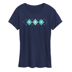 Women's - Instant Message - Argyle Hearts Short Sleeve Graphic T-Shirt - 1 of 4