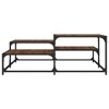 vidaXL Coffee Table Brown Oak - Engineered Wood with Metal Frame - Indoor Square Table for Living Room - Modern Industrial Decor - 3 of 4