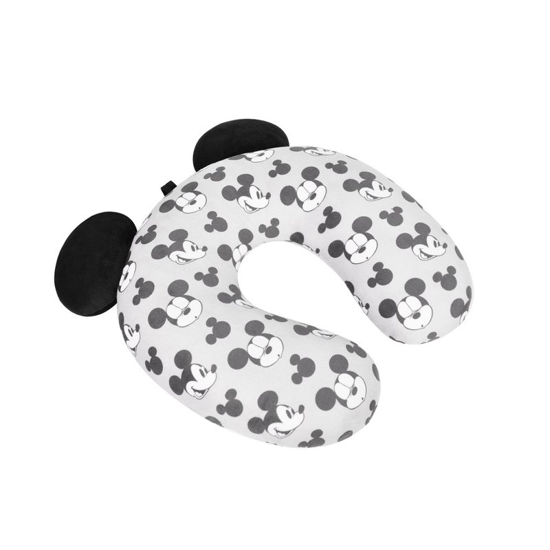 Ful Disney Mickey Mouse Faces and Icons Portable Travel Neck Pillow, Grey, 2 of 3