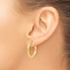 Black Bow Jewelry 3mm Twisted Textured Round Hoops in 10k Yellow Gold, 20mm (3/4 Inch) - 3 of 4
