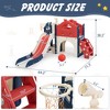 Infurnic Baby Activity Gyms 6-in-1 Kids Playground, Toddler Slide with Aisle, Tunnel, Climber, Basketball Hoop, Multicolored, 38"*14"*21" - 2 of 2