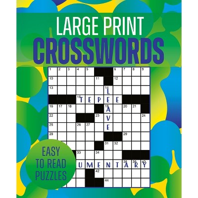 Large Print Crosswords - by  Eric Saunders (Paperback)