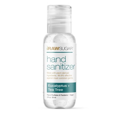 Raw Sugar Mini Hand Sanitizer Eucalyptus + Tea Tree - Trial Size - 2 fl oz