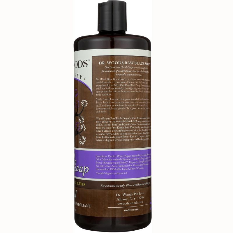 Dr. Woods Body Washes Raw Black Soap with Fair Trade Shea Butter Wash - Original 32 fl oz, 2 of 4