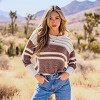 Women's Striped Round Neck Cut-Out Knit Sweater - Cupshe - 4 of 4
