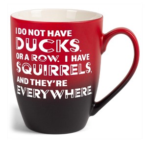 Elanze Designs Witty Quote Coffee Cup Mug 12 Ounce Ceramic With Ombre Gradient I Do Not Have Ducks I Have Squirrels Red and Black - 1 of 4
