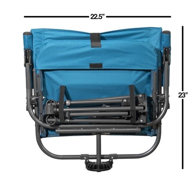 Teal Outdoor Swivel Camping Chair with Cushions and Arms