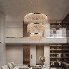 BAOURE 16in Luxury Crystal LED Chandelier Chrome Modern Chandelier Adjustable Height and Color Temperature for Living Room Dining Room Bedroom - 2 of 4
