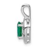 Black Bow Jewelry Rhodium Plated Sterling Silver, Gemstone & Diamond Pendant, 8 x 16mm - 2 of 4