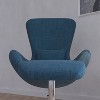 Merrick Lane Fabric Upholstered High Back Lounge Chair and Ottoman Set with Matching Metal Bases - 3 of 4