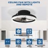 DAKAFUL 16" Wide Crystal Flush Mount Ceiling Fan With Light And Remote, Ceiling Fan For Bedroom, Living Room - Black - 3 of 4