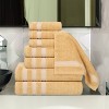 Zero Twist Cotton Ribbed Modern Geometric Border Assorted 8 Piece Bathroom Towel Set by Blue Nile Mills - 2 of 4