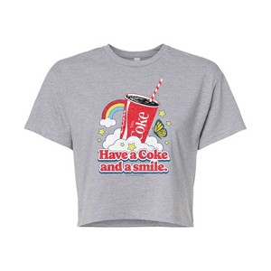 Women's - Coca-Cola - Have A Coke And A Smile Cropped Graphic T-Shirt - 1 of 4