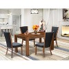 5-Piece Natural Brown Finish Solid Wood Top-Rectangular Dining Room Set-Seats 4 - 2 of 4