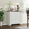 Farmhouse Small Sideboard Buffet Cabinet - Wooden Kitchen Storage with 2 Doors & Adjustable Shelf, Space-Saving Coffee Bar Station - 3 of 4