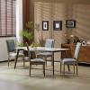 Set of 4 French Country Dining Chairs with Upholstered Back and Fluted Legs for Rustic Dining Room-Cuddlewood - 3 of 4