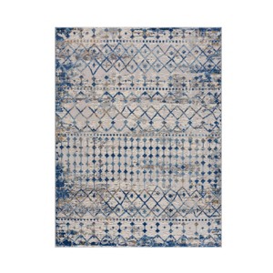 ChicFurnit Rug Moroccan Global Woven Area Rug for Vibrant Modern Living Spaces, Blue, 62.99"*5.12"*5.12" - 1 of 4