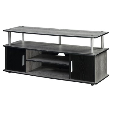 Designs2Go Monterey TV Stand for TVs up to 60" with Cabinets and Shelves Weathered Gray/Black - Breighton Home