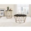 33" Cicatrix Coffee Table Faux Black Marble Glass/Champagne Finish - Acme Furniture: Modern Living Room Accent, Criss Cross Base - 4 of 4