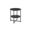 LIVAREEmlen Small Round Side Table,2 Tiers Farmhouse End Table,Night Stands For Bedrooms Living Room,Coffee Tables With Storage Shelf,Black - 2 of 4