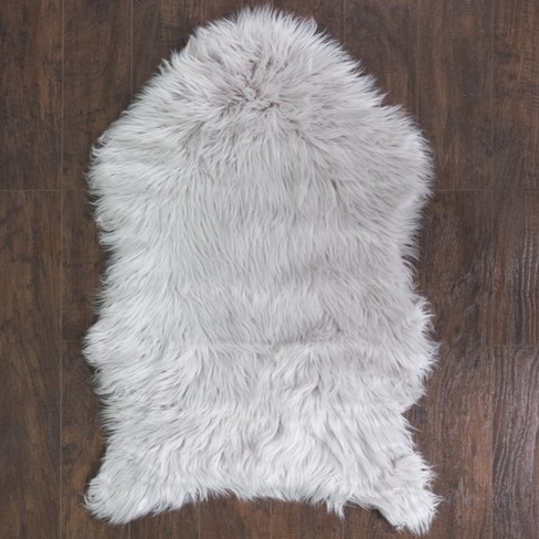 Faux Fur Rug Shaggy Sheepskin Area Rug Living Room 2x3 Feet White