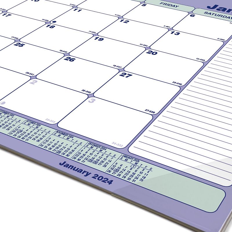 2024 Brownline 17.75" x 10.88" Monthly Desk Pad Calendar Blue/White (C181700), 4 of 6