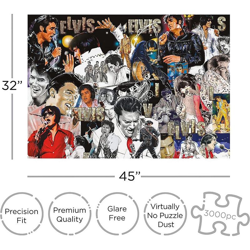 Aquarius Puzzles Elvis Presley Collage 3000 Piece Jigsaw Puzzle, 2 of 3
