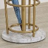 Kings Brand Furniture Freestanding Metal Hall Tree Coat Rack Stand with Umbrella Holder for Entryway Hanging Clothes, Hats, Bags (Gold) - 4 of 4