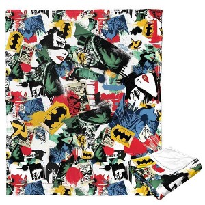 DC Comics Batman Sticker Collage Silk Touch Throw Blanket - 1 of 4