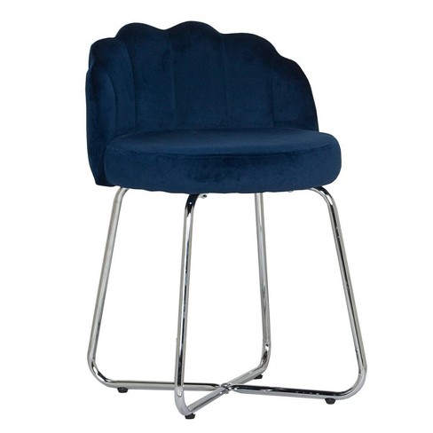 Blue vanity discount chair with back