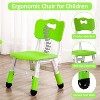 Modern Kids Table and 4 Chair Set,23.26" Height Adjustable Toddler Tables and 4 Chairs with Non-Slip Desk Legs&Organizer Graffiti Desktop - 3 of 4