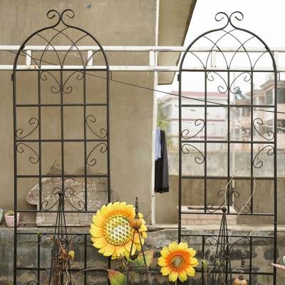 Maggift Patio Decorative Screens, Elegant Vine Pattern Yard Fencing, Pet-Safe Decorative Fence for Yard, Patio, Black, 80"*19.7"*86.7"