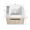 ChicFurnit Bathroom Vanities 24 Inch Wall Mounted Vanity with Ceramic Basin Soft Close Door for Bathroom, Beige, 23.6"*18.9"*23.3" - 3 of 4