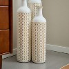 ORRD  3-Piece White Metal Floor Vase Set - Large Glazed Cylinder Vases 23.6"-31.5" Height for Home Decor - 3 of 4