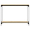 Clihome Sonoma Oak Industrial Console Table, Matte Black Metal Frame, with Shelf & Adjustable Feet - 3 of 4