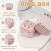 Unique Bargains Velvet Octagon Wedding Proposal Engagement 2 Slot Jewelry Storage Ring Box - 3 of 4