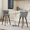 KTMBDW Counter Height Bar Stools Set of 2, 360° Swivel Upholstered Barstools with Backs and Metal Legs, 26" H Seat Height, Velvet Fabric - 3 of 4