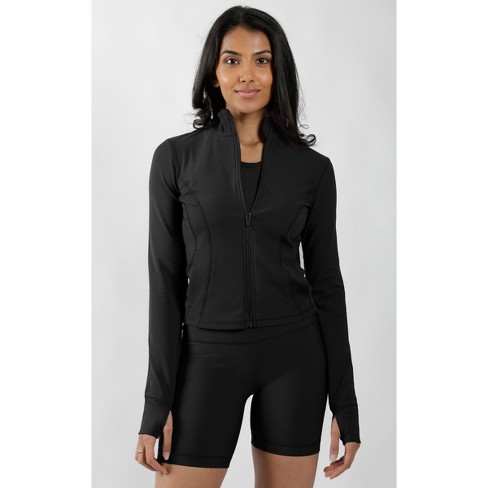 90 Degree By Reflex Interlink Ribbed Princess Seam Cropped Performance  Jacket : Target