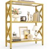 Aheaplus 5 Tier Glass Bookshelf with LED Light, Metal Frame Storage Shelf Display Bookcase - 2 of 4