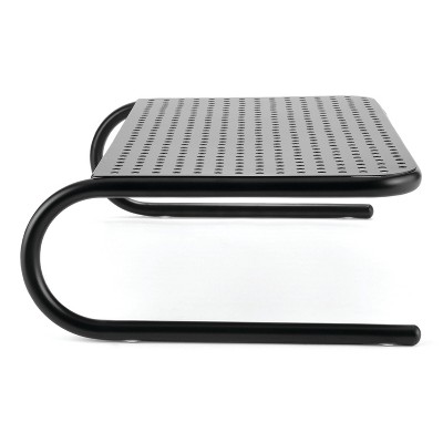 Black Steel Ergonomic Monitor Stand with Vented Platform