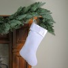 Northlight Traditional Velveteen Christmas Stocking - 19" - White - 2 of 3