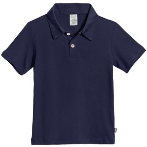 City Threads USA-Made Soft Cotton Boys Jersey 2-Button Short Sleeve Polo Shirt - 1 of 4