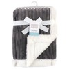 Hudson Baby Infant Corduroy Blanket with Faux Shearling Backing and Trim, Charcoal, 30x40 inches - 2 of 2