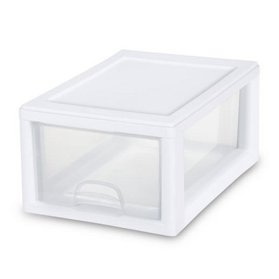 Sterilite 20518006 Stackable Small Drawer White Frame & See-Through (36 Pack)