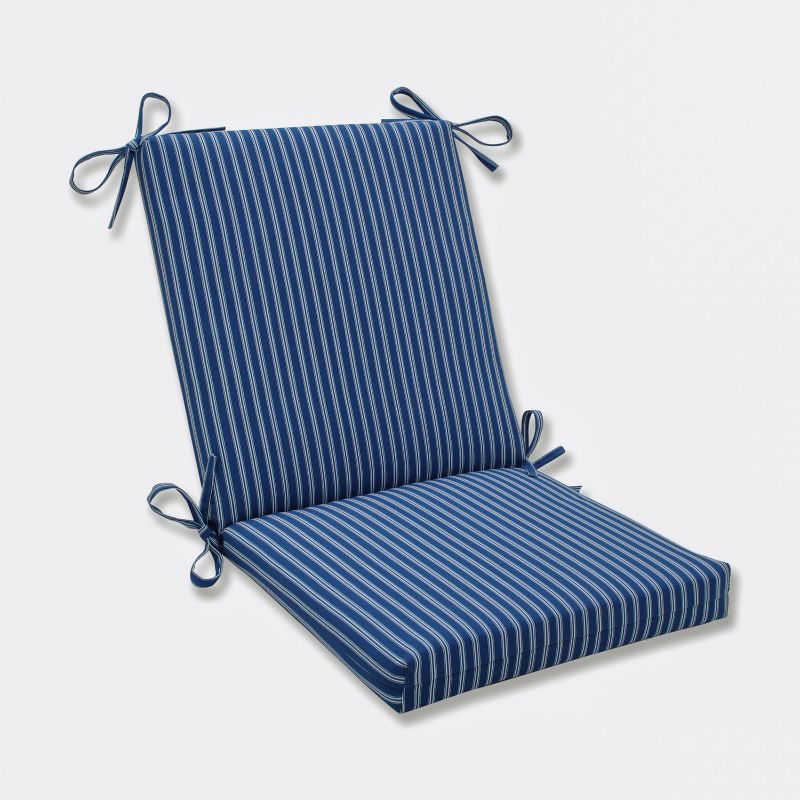 Resort Stripe Squared Corners Outdoor Chair Cushion Blue - Pillow Perfect, 1 of 7