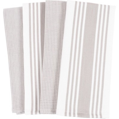 Light Gray Cotton Waffle Weave Kitchen Towel Set of 4