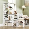 Costway 1/2 PCS 4-Tier Bookshelf with 6 Storage Cubes 64" Tall Modern Geometric Stair Bookcase - 2 of 4