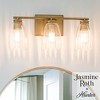 3-Light Rossmoor Clear Glass Bathroom Vanity Wall Light Fixture Luxe Gold - Hunter Fan - 4 of 4