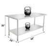 60X24x35 Inch Stainless Steel Work Table with Double Shelf, Heavy Duty Prep Station for Kitchen Restaurant or Garage Storage - 3 of 4